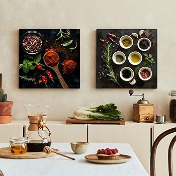 Amazon.com: WLHARTT Kitchen Wall Decor Colorful Spices
